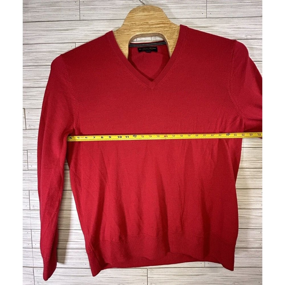 Brooks Brothers Mens Wool Blend V-Neck Pullover Sweater Red Valentines Day Sz XL - Picture 5 of 7